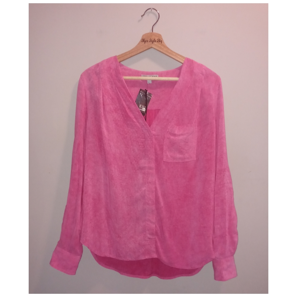 Kut from the Kloth Button Down Blouse Strawberry / Pink Top - Picture 6 of 6